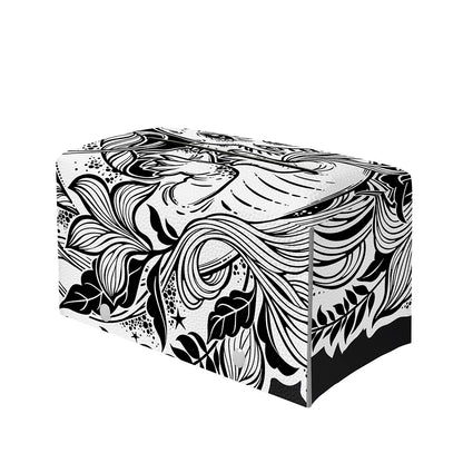 Black And White Axolotl Print Leather Tissue Box Cover