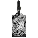 Black And White Axolotl Print Luggage Tag