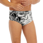 Black And White Axolotl Print Men's Briefs