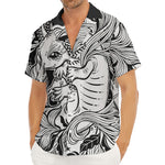 Black And White Axolotl Print Men's Deep V-Neck Shirt