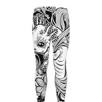Black And White Axolotl Print Men's leggings