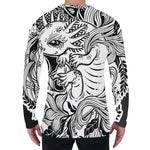 Black And White Axolotl Print Men's Long Sleeve T-Shirt
