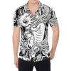 Black And White Axolotl Print Men's Shirt