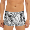 Black And White Axolotl Print Men's Short Boxer Briefs