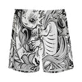 Black And White Axolotl Print Men's Athletic Shorts
