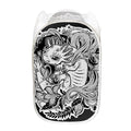 Black And White Axolotl Print Mesh Laundry Hamper