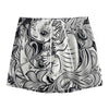 Black And White Axolotl Print Mesh Shorts