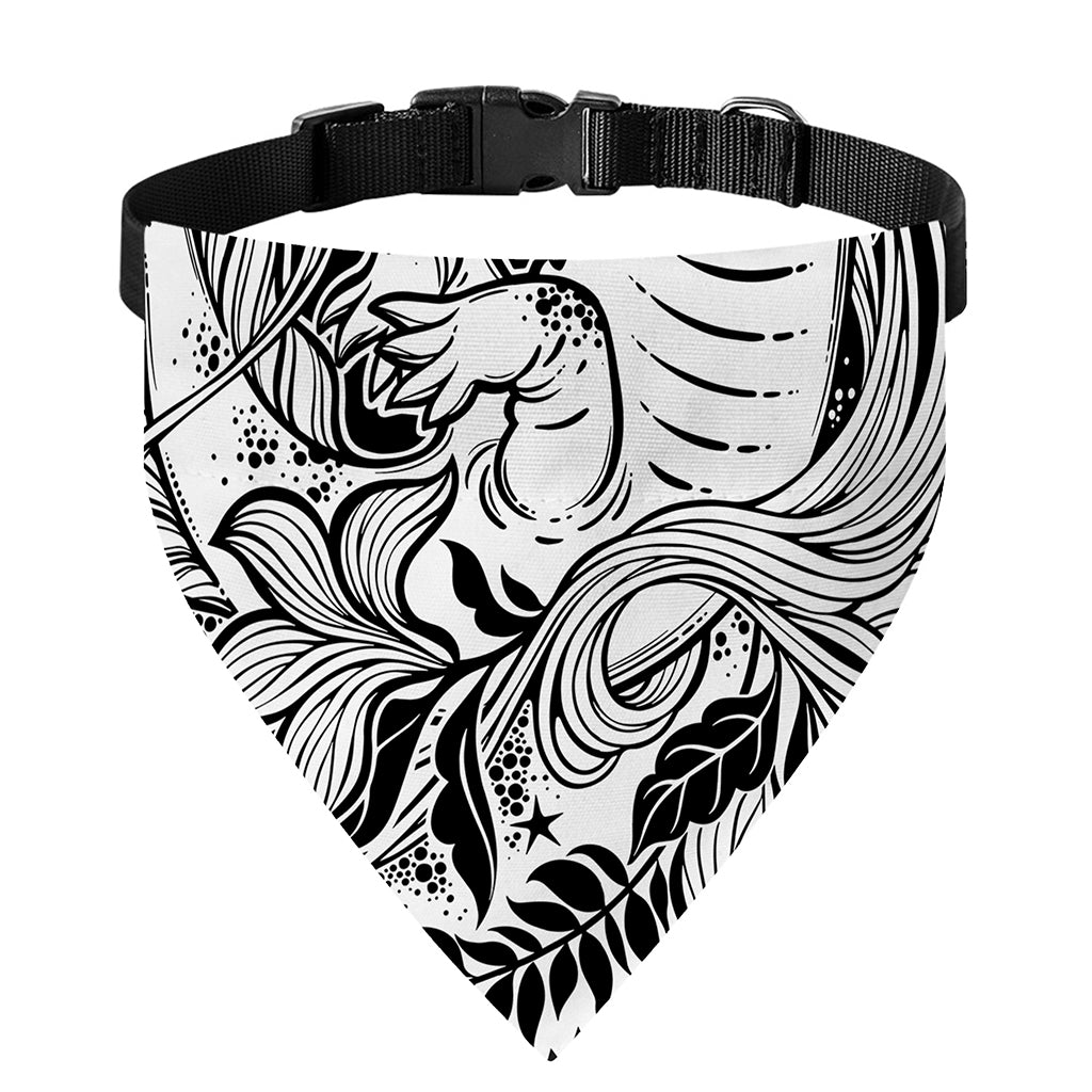 Black And White Axolotl Print Over The Collar Dog Bandana
