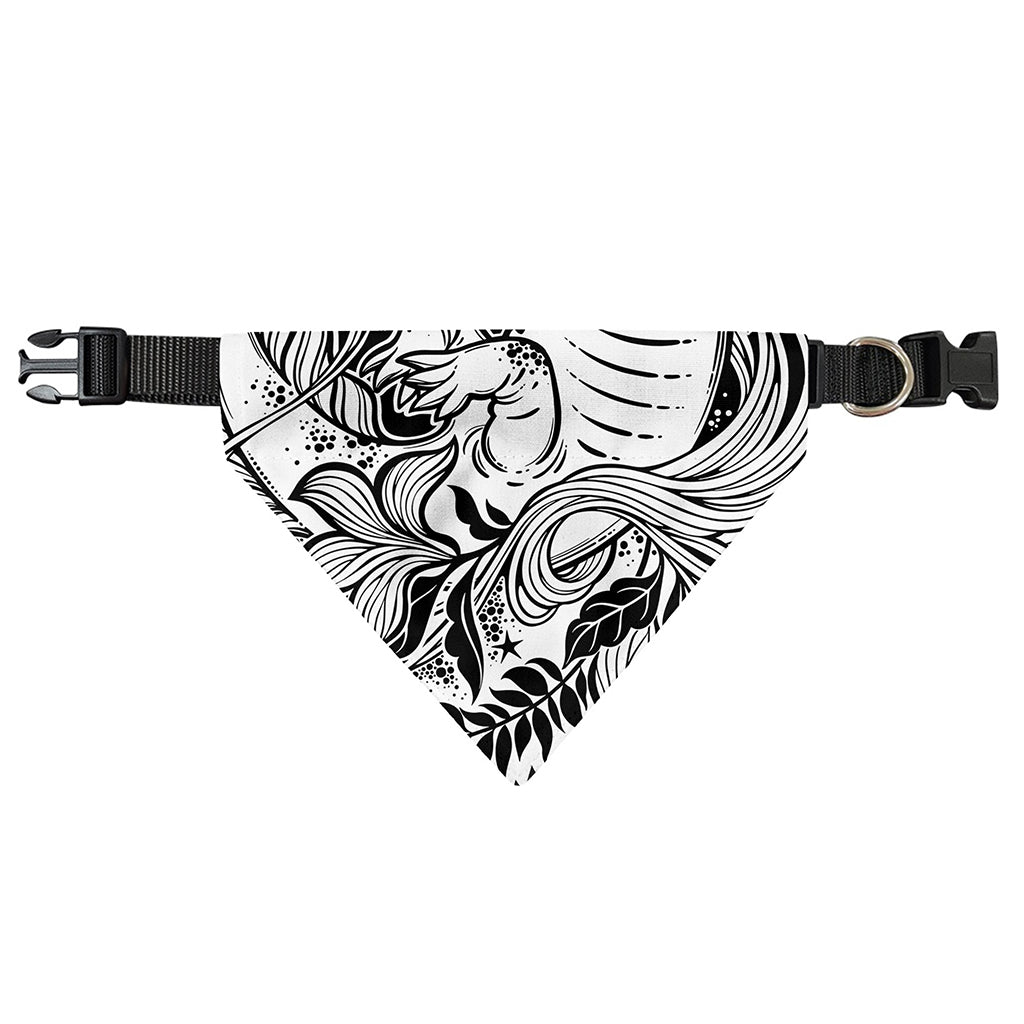 Black And White Axolotl Print Over The Collar Dog Bandana