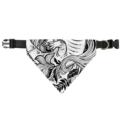 Black And White Axolotl Print Over The Collar Dog Bandana