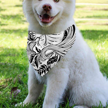 Black And White Axolotl Print Over The Collar Dog Bandana