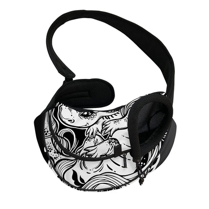 Black And White Axolotl Print Pet Sling Carrier