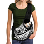 Black And White Axolotl Print Pet Sling Carrier