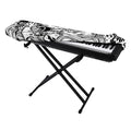 Black And White Axolotl Print Piano Keyboard Cover