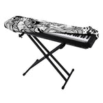 Black And White Axolotl Print Piano Keyboard Cover