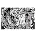 Black And White Axolotl Print Placemat