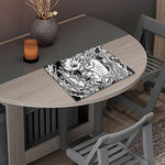 Black And White Axolotl Print Placemat