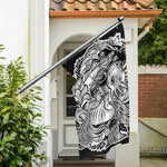 Black And White Axolotl Print Polyester Flag