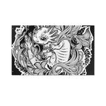 Black And White Axolotl Print Polyester Flag
