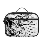 Black And White Axolotl Print Portable Lunch Bag