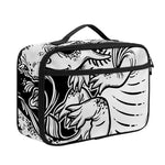 Black And White Axolotl Print Portable Lunch Bag