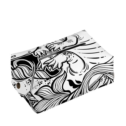 Black And White Axolotl Print Rectangle Tissue Box Cover