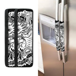 Black And White Axolotl Print Refrigerator Handle Covers