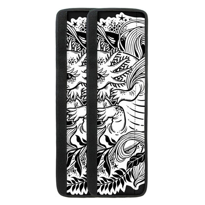 Black And White Axolotl Print Refrigerator Handle Covers