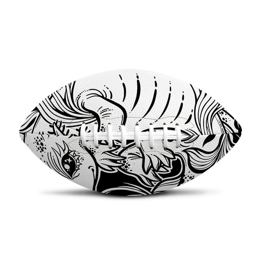 Black And White Axolotl Print Rugby Ball