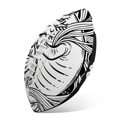 Black And White Axolotl Print Rugby Ball