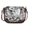 Black And White Axolotl Print Saddle Bag