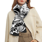 Black And White Axolotl Print Scarf