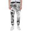 Black And White Axolotl Print Scuba Joggers