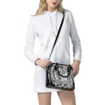 Black And White Axolotl Print Shoulder Handbag