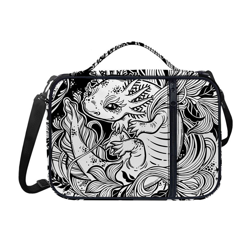 Black And White Axolotl Print Shoulder Strap Bible Bag