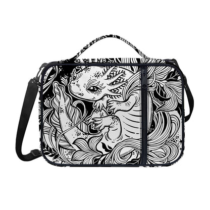 Black And White Axolotl Print Shoulder Strap Bible Bag