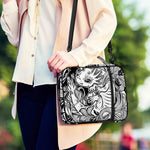 Black And White Axolotl Print Shoulder Strap Bible Bag