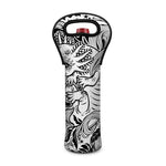 Black And White Axolotl Print Single Neoprene Wine Tote
