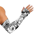 Black And White Axolotl Print Sun Protection Arm Sleeves