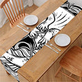 Black And White Axolotl Print Table Runner
