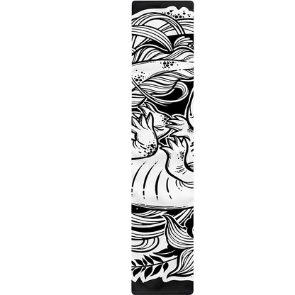 Black And White Axolotl Print Table Runner