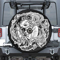 Black And White Axolotl Print Tire Cover With Camera Hole
