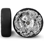 Black And White Axolotl Print Tire Cover With Camera Hole