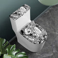 Black And White Axolotl Print Toilet Lid And Tank Cover Set