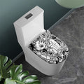 Black And White Axolotl Print Toilet Lid Cover