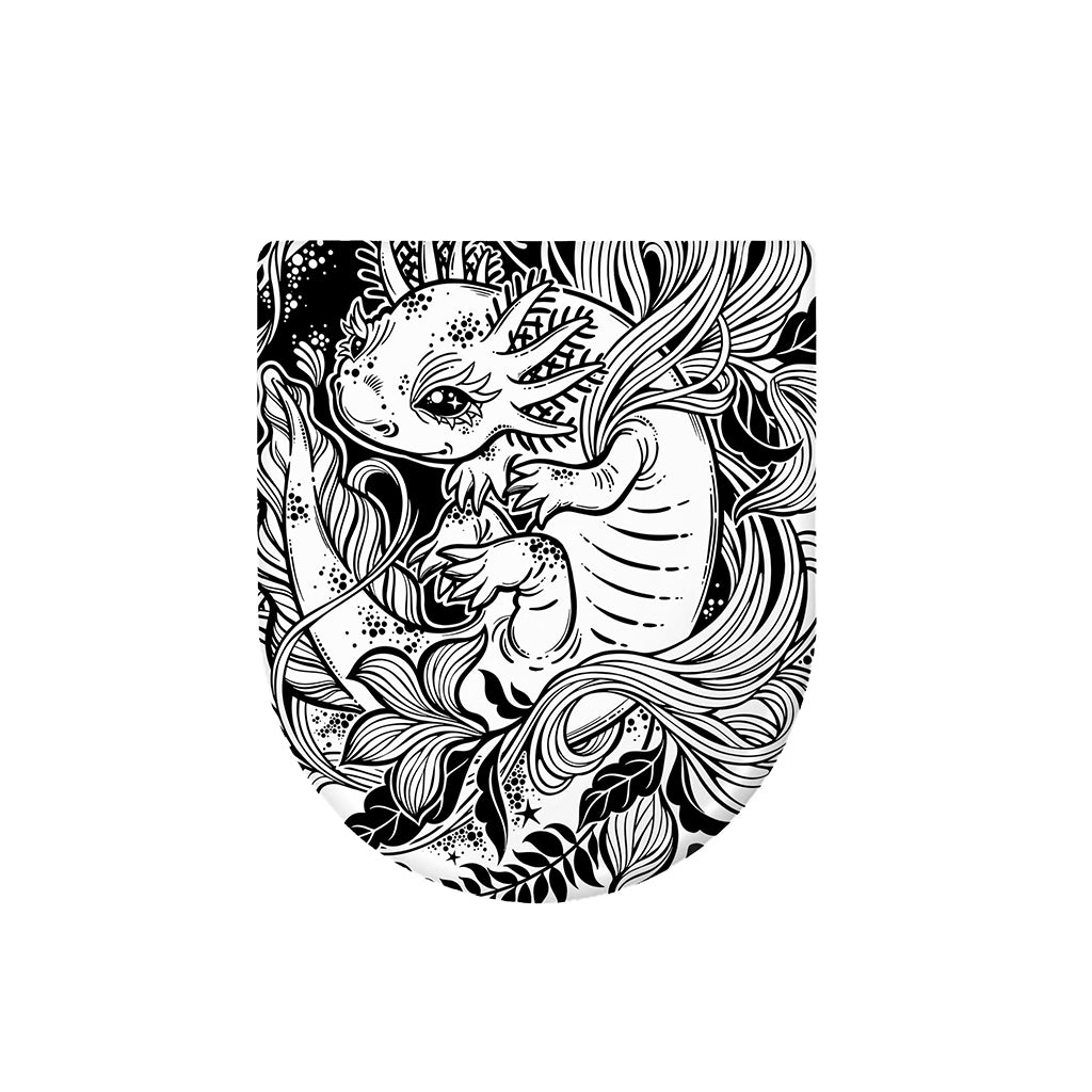 Black And White Axolotl Print Toilet Lid Cover