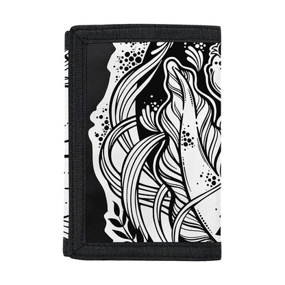 Black And White Axolotl Print Trifold Wallet