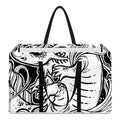 Black And White Axolotl Print Utility Tote Bag