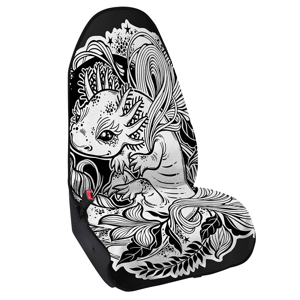 Black And White Axolotl Print Waterproof Car Seat Cover