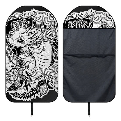 Black And White Axolotl Print Waterproof Car Seat Cover